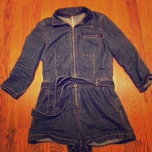 Free People Denim Romper